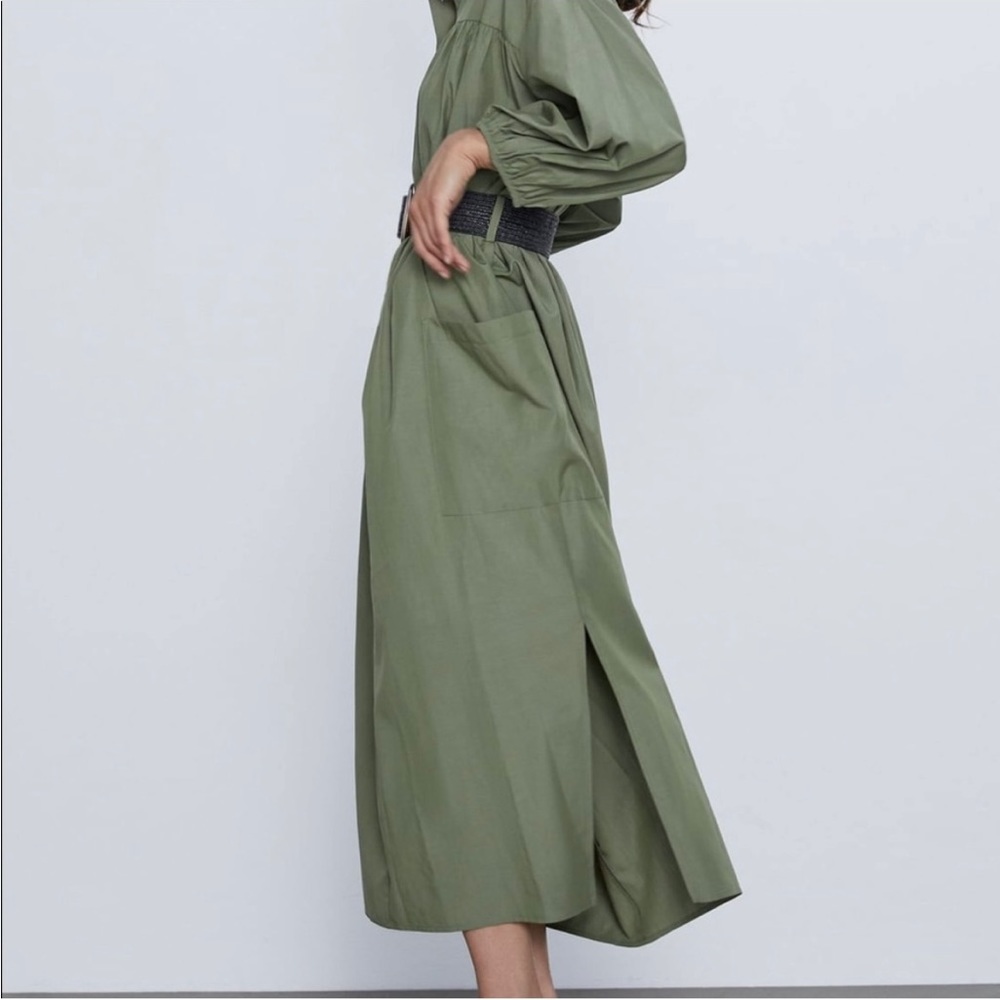 ZARA Belted Shirt Dress - Picture 3 of 6
